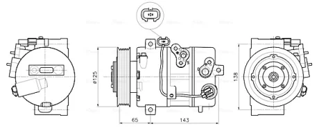 Компресор кондиціонера KIA SORENTO II, SORENTO III, SORENTO II/SUV 11.09-12.20 AVA COOLING KAAK345