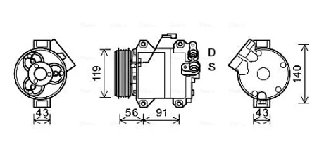 Компресор кондиціонера SUZUKI GRAND VITARA I 09.01-07.03 AVA COOLING SZAK121