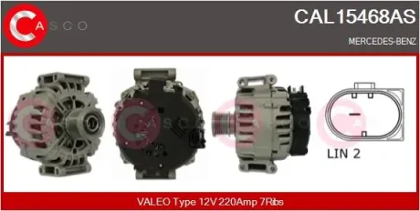 Фото alternator 12v 220a z kolem afp CASCO CAL15468AS ALTERNATOR 12V 220A Z KOLEM AFP CASCO CAL15468AS