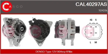 ALTERNATOR 12V 90A Z KOLEM CASCO CAL40297AS