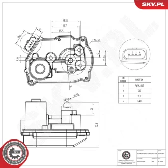 Turbo wastegate actuator SKV GERMANY 95SKV458