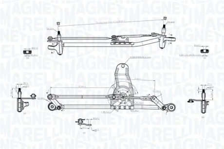 Механізм склоочисників передн (без мотора) BMW X5 (E53) 01.00-10.06 MAGNETI MARELLI 085570729010