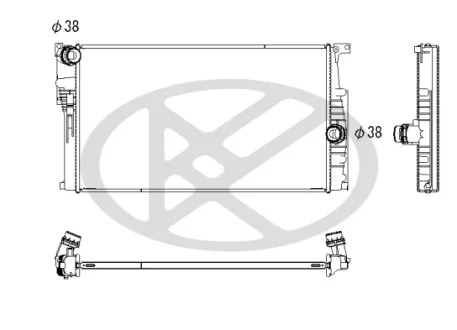Engine radiator fits: BMW 1 (F20), 1 (F21), 2 (F22, F87), 2 (F23), 3 (F30, F80), 3 (F31), 3 GRAN TURISMO (F34), 4 (F32, F82), 4 (F33, F83), 4 GRAN COUPE (F36), I3 (I01) 0.6H-Electric 07.11- KOYORAD PL423272