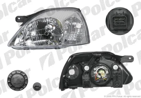 Фара основна | KIA RIO, 02- Polcar 4116101E