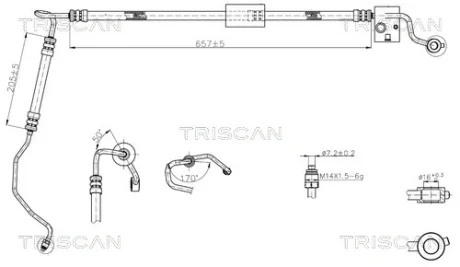 HYUNDAI Гідравлічний шланг ГУР GETZ 04- TRISCAN 8516 43008 (фото 1)