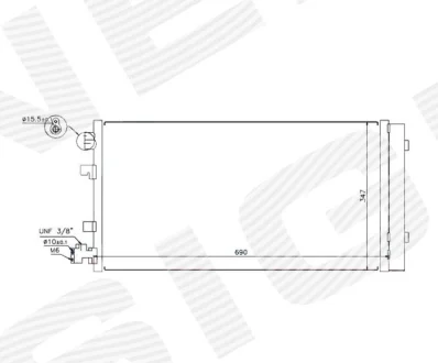 РАДИАТОР КОНДИЦИОНЕРА, RENAULT MEGANE III, 10.08 - 11.13 Signeda RC940160Q