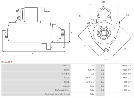 Стартер AS-PL S01023S (фото 1)