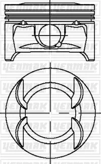 Поршень с кольцами і пальцем (размер отв. 79.5 / +0.5) OPEL ASTRA J 1.6 (4цл.) (A16XER) Yenmak 31-04231-050 (фото 1)