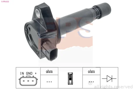 HONDA котушка запалювання Accord VIII,Civic VIII,CR-V III 1.8/2.0 05- EPS 1.970.522