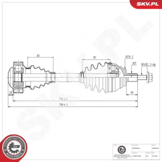 Drive shaft SKV GERMANY 40SKV028