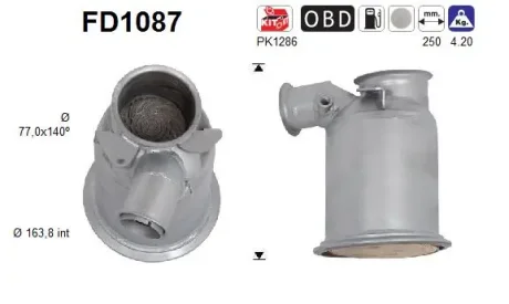 FILTR CZASTEK STALYCH DPF AS SZT ASC ASC AS-PL FD1087