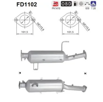 FILTR CZASTEK STALYCH DPF AS SZT ASC ASC AS-PL FD1102
