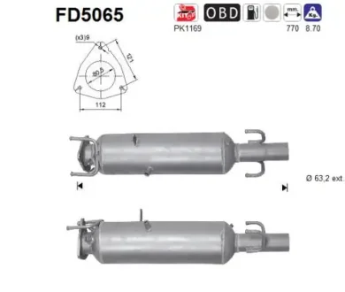 FILTR CZASTEK STALYCH DPF AS SZT ASC ASC AS-PL FD5065