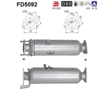 FILTR CZASTEK STALYCH DPF AS SZT ASC ASC AS-PL FD5092