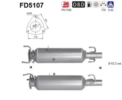 FILTR CZASTEK STALYCH DPF AS SZT ASC ASC AS-PL FD5107