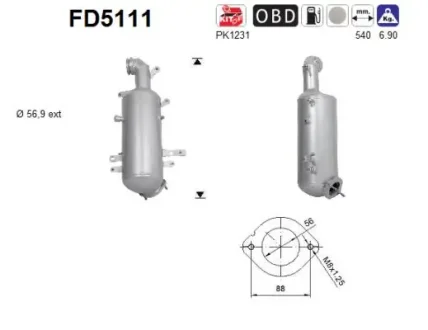 FILTR CZASTEK STALYCH DPF AS SZT ASC ASC AS-PL FD5111