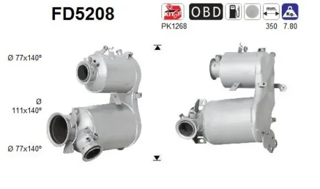 FILTR CZASTEK STALYCH DPF AS SZT ASC ASC AS-PL FD5208
