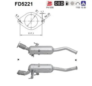 FILTR CZASTEK STALYCH DPF AS SZT ASC ASC AS-PL FD5221