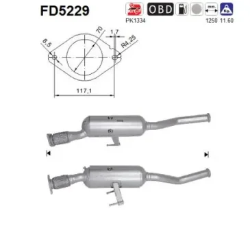 FILTR CZASTEK STALYCH DPF AS SZT ASC ASC AS-PL FD5229
