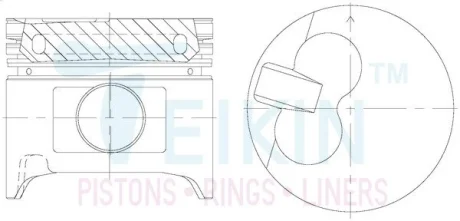 Поршни toy 2lt std 92/2k*2*4 п29мм late alfin. арт. (шт.) TEIKIN 46600ASTD