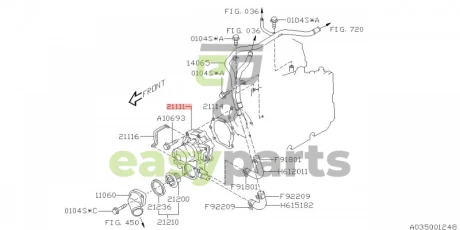 Насос водяной двигателя SUBARU 21111AA340