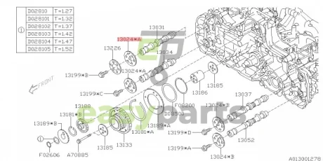Шестерня распредвала SUBARU 13024AA340