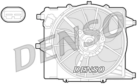 Вентилятор радіатора (з корпусом) RENAULT CLIO II, CLIO II/HATCHBACK, GRAND SCENIC II, KANGOO, KANGOO EXPRESS, MASTER II, MEGANE I, MEGANE I CLASSIC, MEGANE I COACH, MEGANE II 1.2-2.8D 01.96- DENSO DER23003