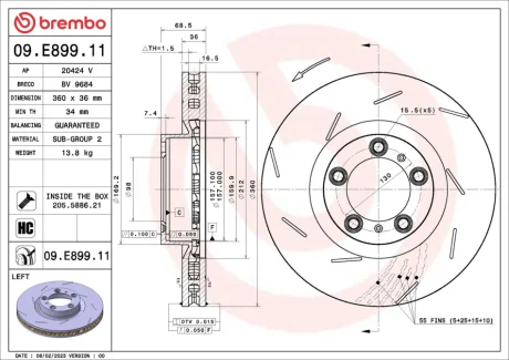 Автозапчасть BREMBO 09E89911