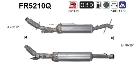 Фільтр твердих частин DPF AS SZT ASC ASC AS-PL FR5210Q