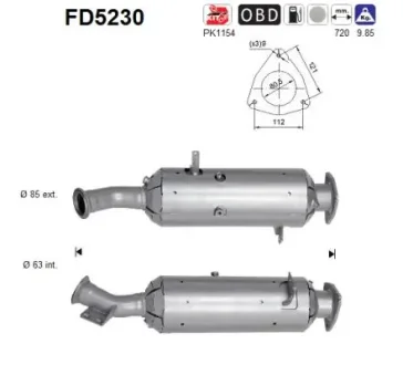 Фільтр твердих частин DPF AS SZT ASC ASC AS-PL FD5230