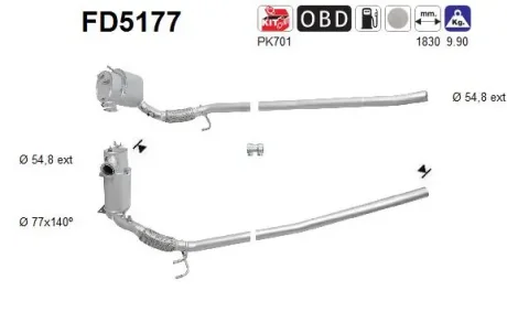 Фільтр твердих частин DPF AS SZT ASC ASC AS-PL FD5177