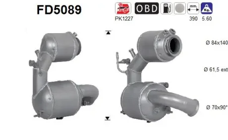 Фільтр твердих частин DPF AS SZT ASC ASC AS-PL FD5089