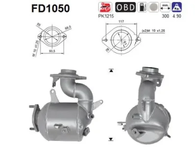 Фільтр твердих частин DPF AS SZT ASC ASC AS-PL FD1050