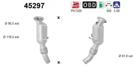 Каталізатор AS SZT ASC ASC AS-PL 45297