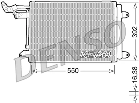 A/C condenser (with dryer) fits: AUDI A3, TT, NISSAN INTERSTAR, SEAT ALTEA, ALTEA XL, IBIZA IV, IBIZA IV SC, LEON, TOLEDO III, SKODA OCTAVIA I, OCTAVIA II, SUPERB II, YETI 1.0-Electric 09.96- DENSO DCN32002