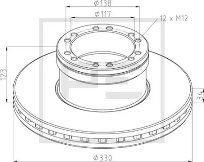 Гальмівний диск PE AUTOMOTIVE 10620600A