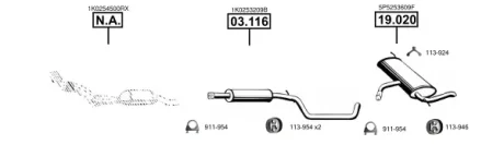 Exhaust system muffler, rear ASMET SE190350 (фото 1)