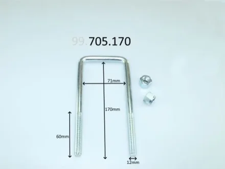 U-Болт рессоры (стремянка 170x71 M12) Mitsubishi L200 (06-) (99.705.170) CS Germ CS Germany 99705170