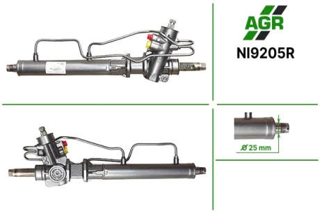 Рульова рейка з ГПК, відновлена, NISSAN BLUEBIRD 83-90, NISSAN MICRA K10 82-92 AGR NI9205R
