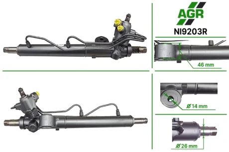 Рульова рейка з ГПК, відновлена, NISSAN ALMERA TINO (V10) 00-05 AGR NI9203R
