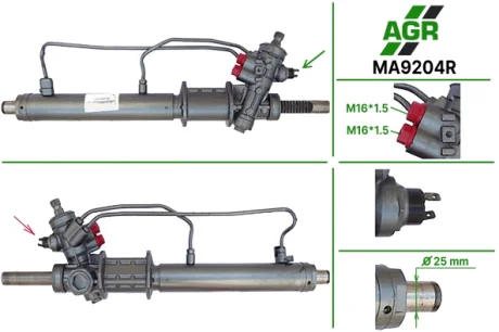 Рульова рейка з ГПК, відновлена, MAZDA 626 GD 1987-1992 AGR MA9204R