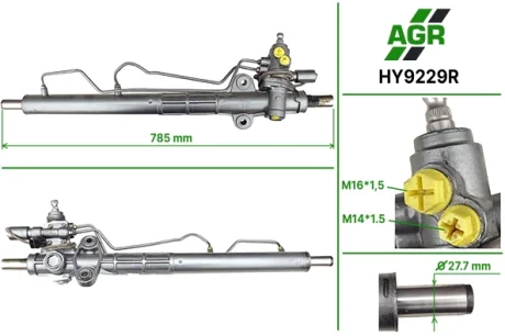 Рульова рейка з ГПК, відновлена, HYUNDAI SONATA IV (EF) 01-04,XG (XG) 98-04 AGR HY9229R