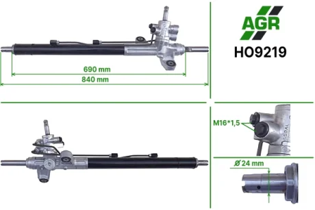 Рульова рейка з ГПК, нова, HONDA ACCORD 03-08 USA AGR HO9219
