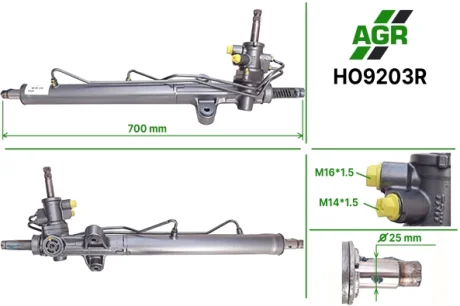 Рульова рейка з ГПК, відновлена, HONDA ACCORD V (CE, CF) 96-98,ACCORD VI купе (CG) 98-03 AGR HO9203R