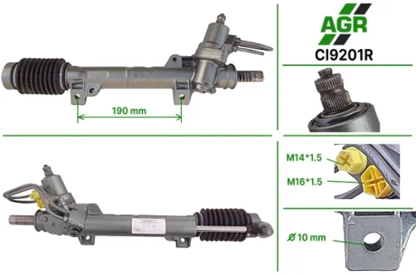 Рульова рейка з ГПК, відновлена, CITROEN Berlingo 1996-1998,CITROEN ZX 1991-1998,PEUGEOT Partner AGR CI9201R