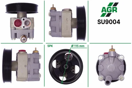 Насос ГПК з механічним приводом, новий, SUBARU Legacy 98-03,SUBARU Tribeca B9 06- AGR SU9004