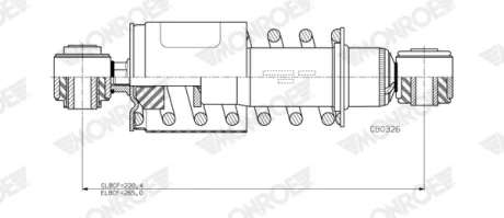 Drivers cab shock absorber MONROE CB0326