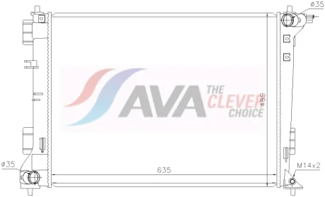 AVA HYUNDAI Радіатор системи охолодження двигуна TUCSON 1.6, 2.0 15-, KIA AVA COOLING HY2612