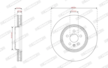 Диск гальмівний FERODO DDF3079VC-1