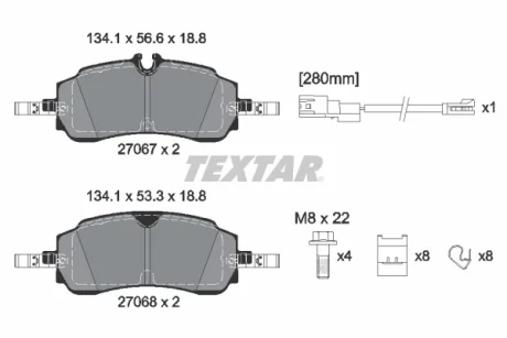 Brake pad set TEXTAR 2706701
